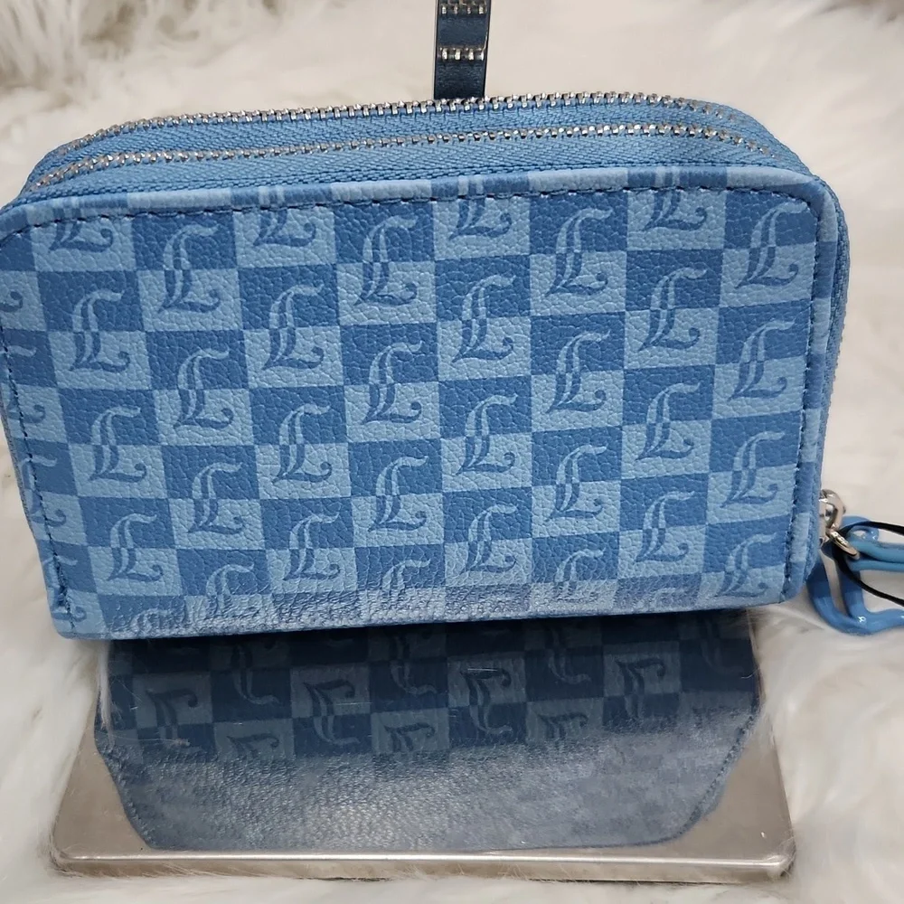 💙▪️Juicy Couture▪️ Miss Juicy Heritage Blue Medium Zip-around Wallet